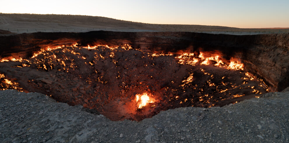 Darvaza Gas Crater in the Karakum Desert in Turkmenistan