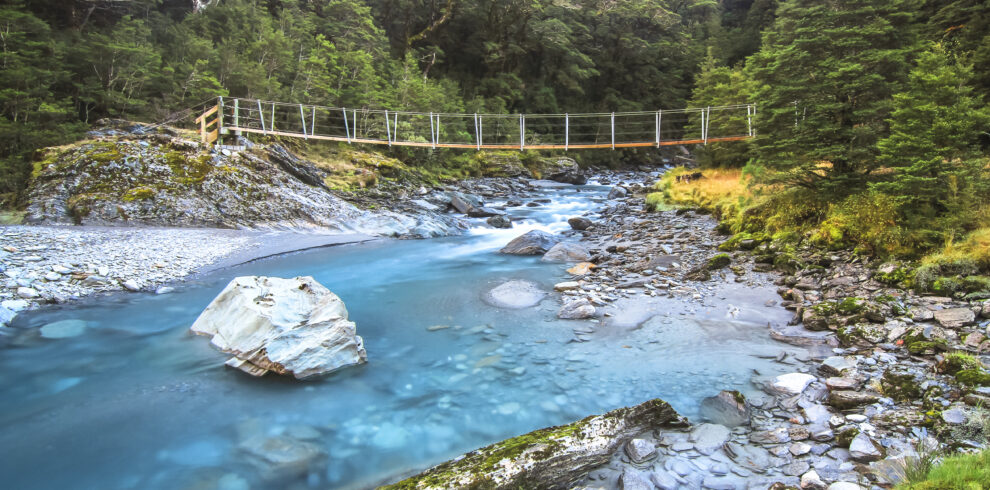 A blue-green stream colored from rock flour from glacial meltoff