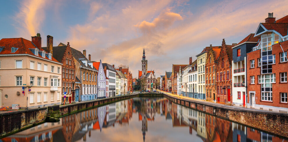 Bruges, Belgium Canals at Dusk